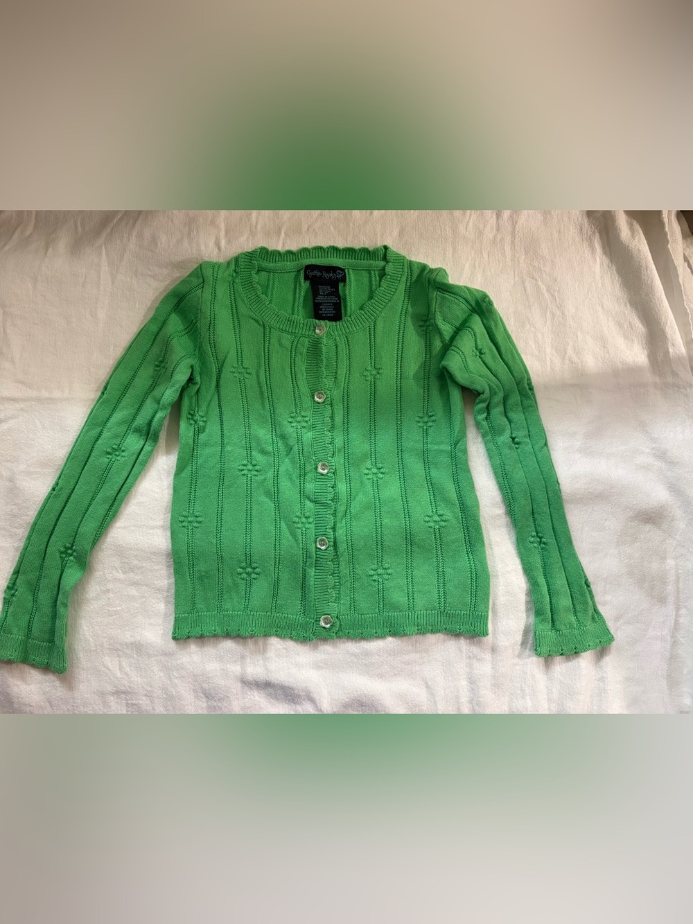 Cynthia Rowley Bright Green Knit Button Cardigan